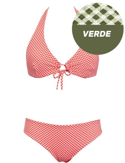 Двусторонний раздельный купальник Sielei VY51+VY63 verde militare, Цвет: verde militare (хаки, Размеры: 75B, изображение 2