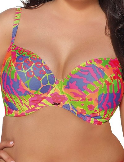 Яркий раздельный купальник с бразилианами Ava SK188M+SF188/5 Fluo, Цвет: мультиколор, Размеры: 70E, изображение 3