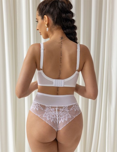 Кружевной бюстгальтер балконет Kris Line CRYSTAL half cup soft белый, Цвет: белый, Размеры: 60GG, изображение 5