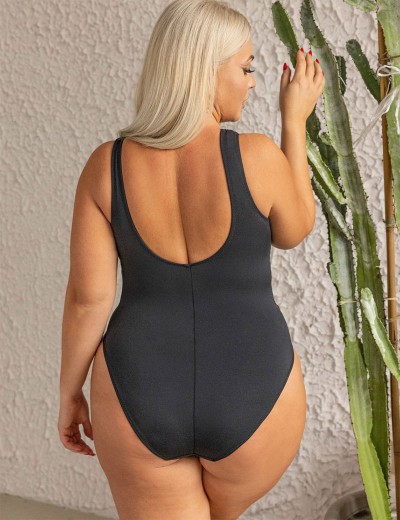 Черный купальник с коррекцией Kris Line SOLAR body shaper, Цвет: черный, Размеры: L, изображение 5