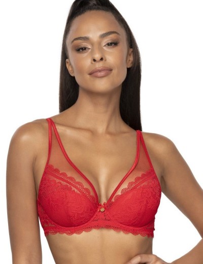 Кружевной бюстгальтер пуш-ап MAT ESTELLE Czerwony M-0198-11, Цвет: красный, Размеры: 65C, изображение 3
