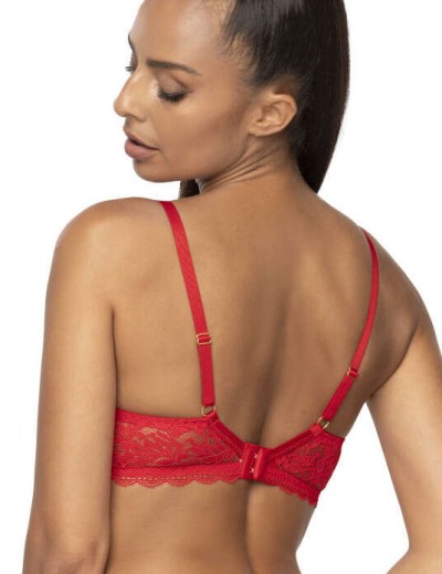 Кружевной бюстгальтер пуш-ап MAT ESTELLE Czerwony M-0198-11, Цвет: красный, Размеры: 65C, изображение 2