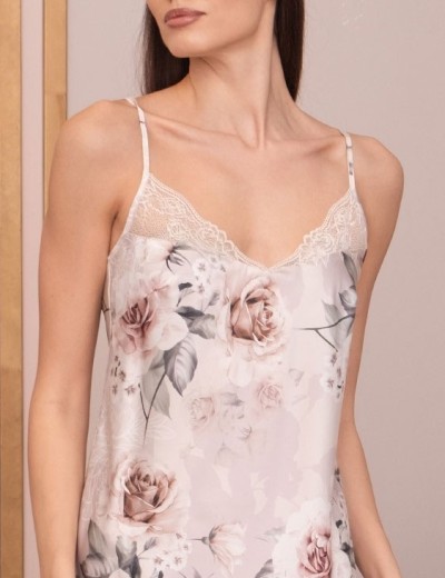 Шелковая сорочка с цветами Mia-Amore CLARISS 4161, Цвет: айвори, Размеры: 4XL, изображение 4