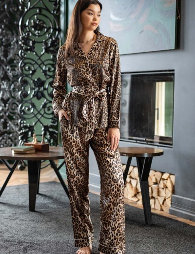 Домашний комплект с брюками Opium M-147/P-131, Цвет: леопардовый, Размеры: S, изображение 2