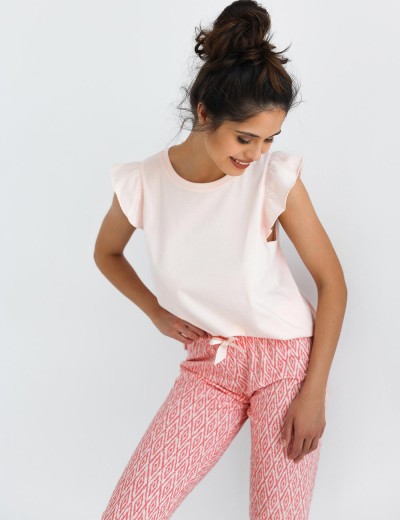 Пижама из хлопка Sensis ELENA, Цвет: розовый, Размеры: M, изображение 3