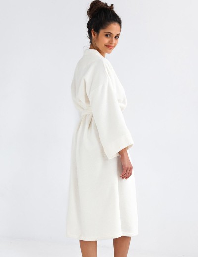 Длинный банный халат Sensis EVA, Цвет: белый, Размеры: S/M, изображение 2