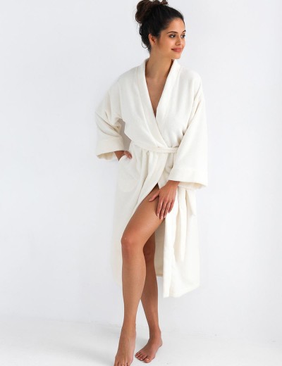Длинный банный халат Sensis EVA, Цвет: белый, Размеры: S/M, изображение 3