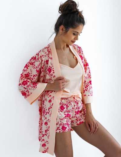 Короткий халат-кимоно Sensis MARGUERITE, Цвет: персиковый, Размеры: L/XL, изображение 2