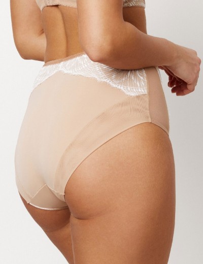 Трусы высокие Subtille DELIA high-waist, Цвет: бежевый+белый, Размеры: M, изображение 2