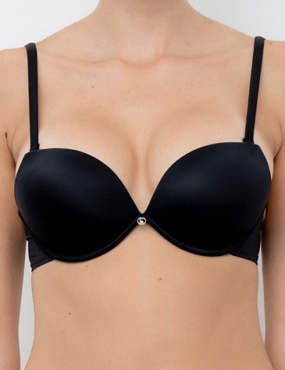 Бюстгальтер супер пуш-ап воздушно-гелевый Lormar DOUBLE nero, Цвет: nero (черный), Размеры: 75B, изображение 3