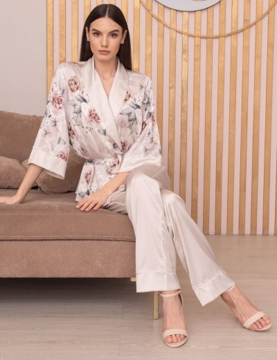 Шелковый комплект-тройка Mia-Amore CLARISS 4165, Цвет: айвори, Размеры: S, изображение 4