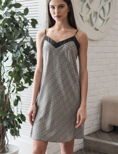 Шелковая ночная сорочка Mia-Amore JADORE 4080, Цвет: черный, Размеры: XS, изображение 3