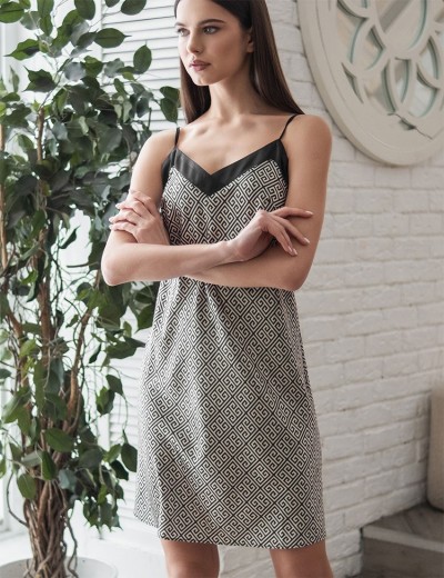 Шелковая ночная сорочка Mia-Amore JADORE 4080, Цвет: черный, Размеры: XS, изображение 4