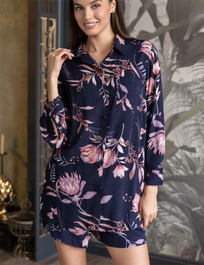 Комплект рубашка с шортами Mia-Amore NIGHT GARDEN 5192, Цвет: темно-синий, Размеры: M, изображение 3