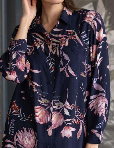 Комплект рубашка с шортами Mia-Amore NIGHT GARDEN 5192, Цвет: темно-синий, Размеры: M, изображение 4