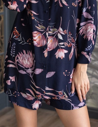 Комплект рубашка с шортами Mia-Amore NIGHT GARDEN 5192, Цвет: темно-синий, Размеры: M, изображение 5