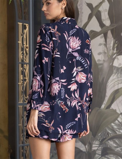 Комплект рубашка с шортами Mia-Amore NIGHT GARDEN 5192, Цвет: темно-синий, Размеры: M, изображение 2