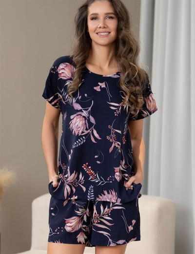 Комплект топ с шортами Mia-Amore NIGHT GARDEN 5195, Цвет: темно-синий, Размеры: S, изображение 3