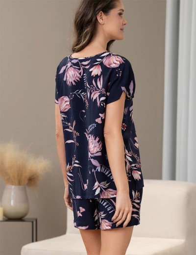 Комплект топ с шортами Mia-Amore NIGHT GARDEN 5195, Цвет: темно-синий, Размеры: S, изображение 2