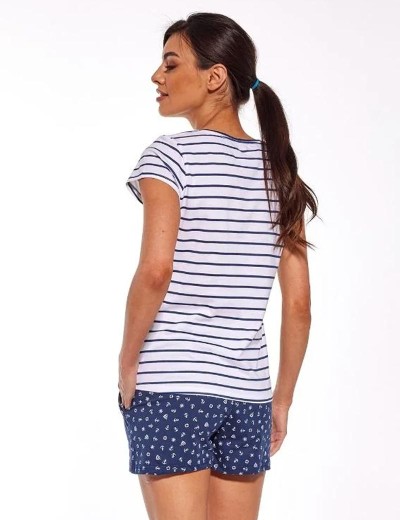 Пижама женская с шортами Cornette 053 MARINE, Цвет: темно-синий/белый, Размеры: XL, изображение 2
