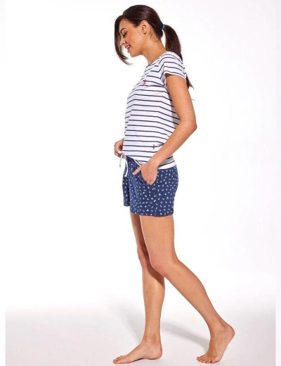Пижама женская с шортами Cornette 053 MARINE, Цвет: темно-синий/белый, Размеры: XL, изображение 3