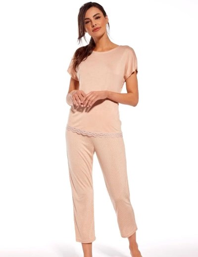 Женская пижама из модала Cornette 624 CYNTHIA, Цвет: бежевый, Размеры: 2XL, изображение 2