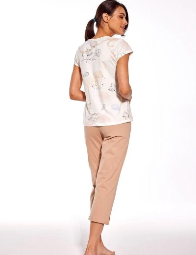 Женский пижамный комплект Cornette 658 FLORA, Цвет: экрю/бежевый, Размеры: 2XL, изображение 3