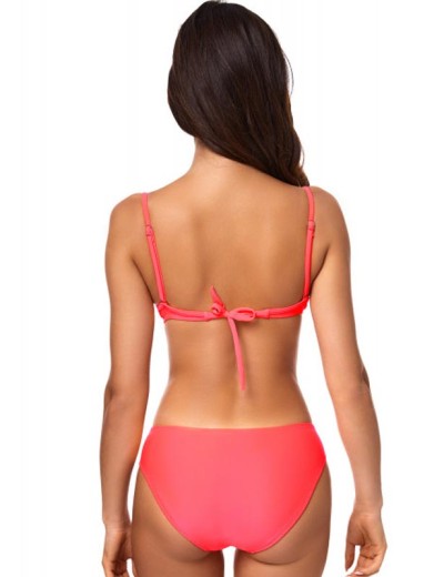 Яркий купальник пуш-ап Ewlon A.7209_402, Цвет: коралл, Размеры: S, изображение 3 Яркий купальник пуш-ап Ewlon A.7209_402, Цвет: коралл, Размеры: S, изображение 3