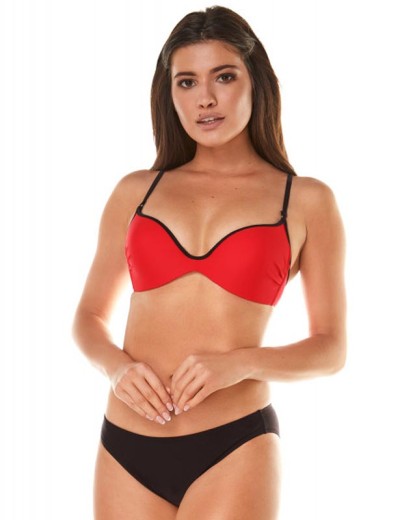 Раздельный купальник с уплотненной чашкой Ewlon A.8066_486, Цвет: красный, Размеры: S, изображение 2
