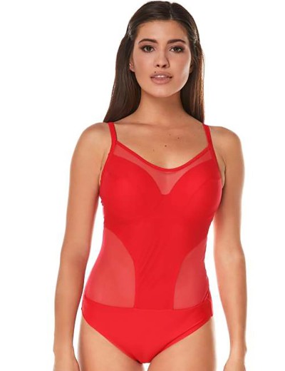 Ярко-красный купальник с пуш-ап Ewlon K.8235_486, Цвет: красный, Размеры: S, изображение 2