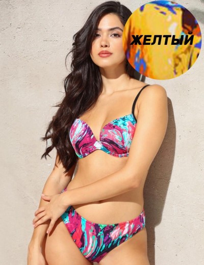 Яркий раздельный купальник Jolidon FR164I желтый, Цвет: желтый, Размеры: 80B, изображение 3