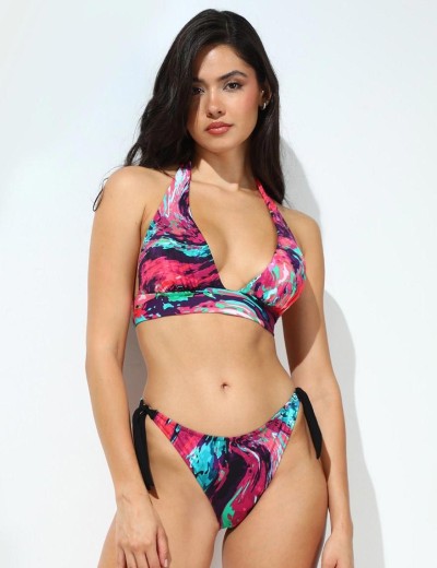 Цветной купальник с треугольными чашками Jolidon FR165I розовый, Цвет: розовый, Размеры: 75B, изображение 3