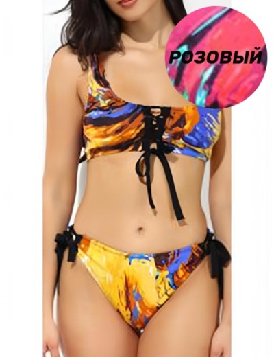 Яркий купальник с топом Jolidon FR167I розовый, Цвет: розовый, Размеры: 70B, изображение 3