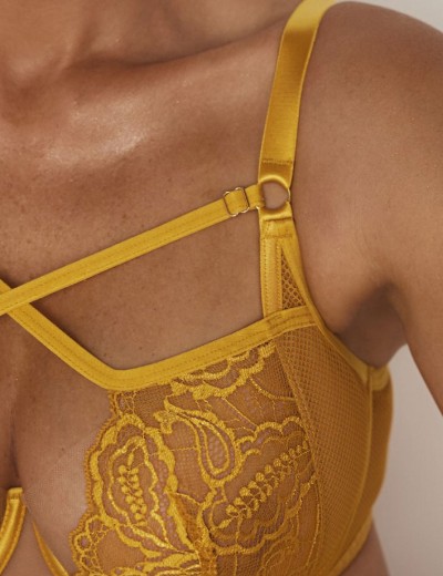 Кружевной мягкий бюстгальтер Kinga MILA 1109-SC жёлтый, Цвет: желтый, Размеры: 65J, изображение 4
