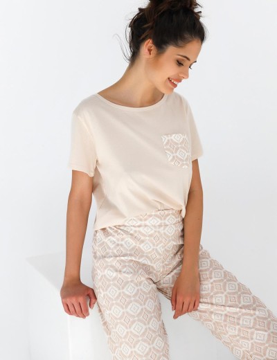 Пижама с брюками Sensis GENESIS, Цвет: бежевый, Размеры: S, изображение 3