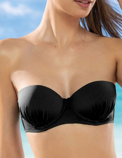 Купальник раздельный с пуш-ап Sielei COLOR RING CR65 nero, Цвет: nero (черный), Размеры: 85B, изображение 2