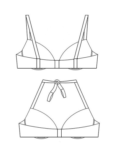 Раздельный двусторонний купальник Sielei BANDANA BA93 bluette, Цвет: bluette (голубой), Размеры: 85D, изображение 4