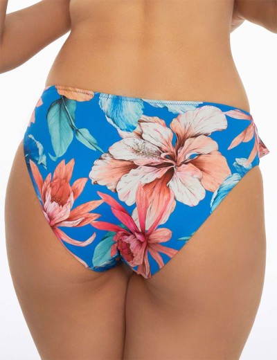 Трусы купальные с рюшами Esotiq BAE 41557 цветы на синем, Цвет: цветы на синем, Размеры: S, изображение 2
