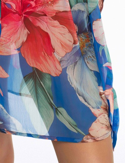 Пляжная туника Esotiq ARECIFE 41689, Цвет: цветочный синий, Размеры: S/M, изображение 5