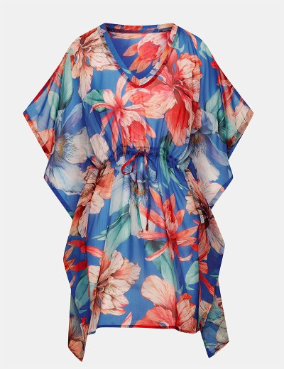 Пляжная туника Esotiq ARECIFE 41689, Цвет: цветочный синий, Размеры: S/M, изображение 6