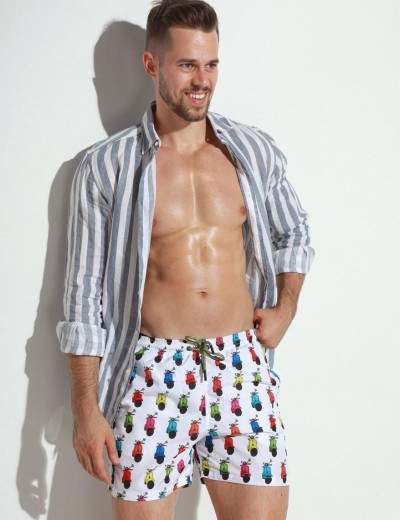 Мужские пляжные шорты Jolidon B645JI AI самокат/белый, Цвет: самокат/белый, Размеры: 2XL, изображение 3