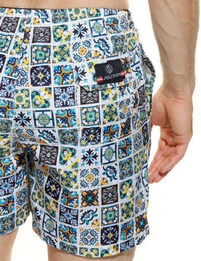 Мужские пляжные шорты Jolidon B645JI SI принт/белый, Цвет: принт/белый, Размеры: XL, изображение 2