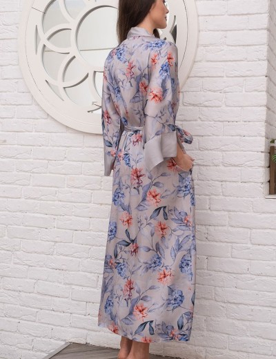 Длинный домашний халат Mia-Amore LILIA 4129, Цвет: жемчужный, Размеры: L/XL, изображение 2