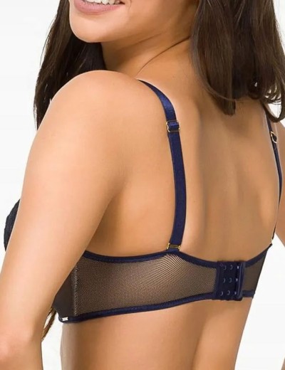 Бюстгальтер супер пуш-ап без каркасов Alles BLANCHE SUPER P-UP, Цвет: темно-синий, Размеры: 75D, изображение 2