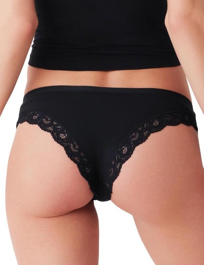 Трусы бразилиана Cotonella AD613 INTIMO NATURALE nero, Цвет: nero (черный), Размеры: XL, изображение 2