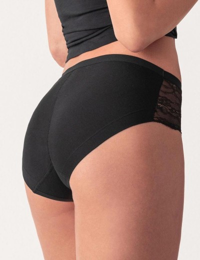 Трусы слипы с кружевными вставками Cotonella AD938 PURITY LACE nero, Цвет: nero (черный), Размеры: XL, изображение 2