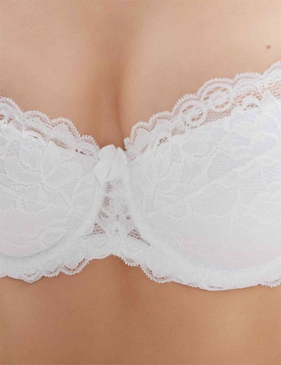 Кружевной бюстгальтер с поролоном Elli 3030 молоко, Цвет: молоко, Размеры: 80B, изображение 9