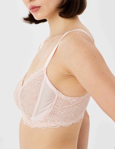 Мягкий кружевной бюстгальтер Nikol Djumon 185 16 розовый лепесток, Цвет: розовый лепесток, Размеры: 75D, изображение 3