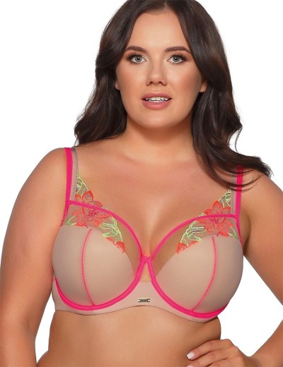 Бюстгальтер полумягкий Ava TROPEA 2071 PU Fluo, Цвет: телесный+розовый, Размеры: 80E, изображение 3