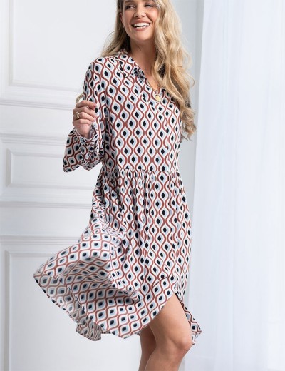 Платье-рубашка с узором Mia-Amore BERTA 5307, Цвет: мультиколор, Размеры: L, изображение 4